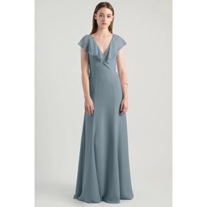 Jenny Yoo - Rochelle Dress - Luxe Chiffon - Mayan Blue - 00